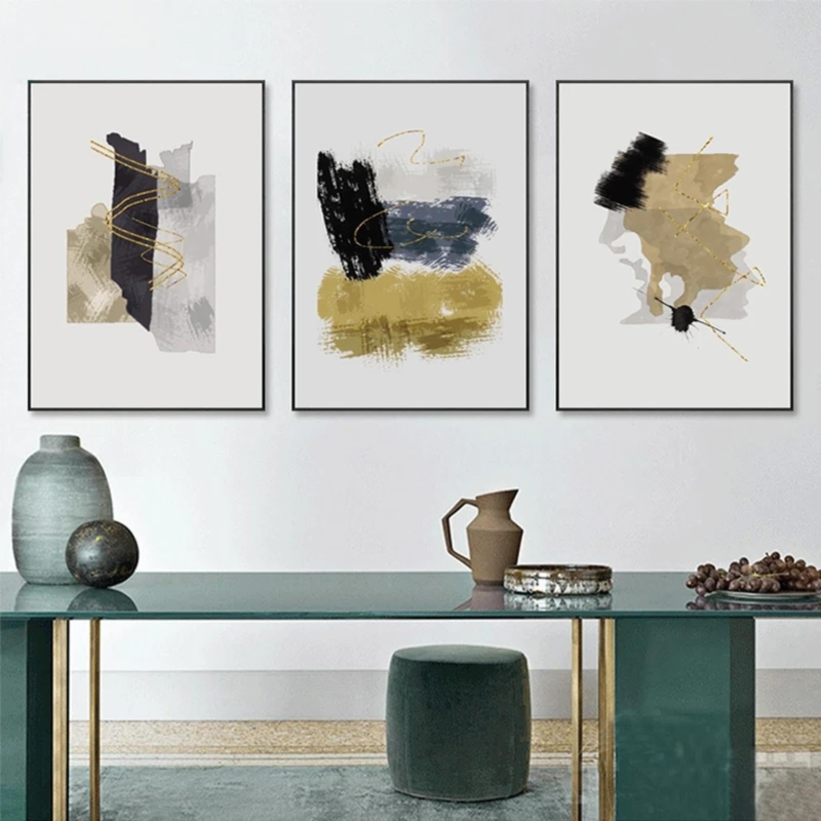 Décoration d'intérieur moderne affiche et impression toile jaune noir - 8
