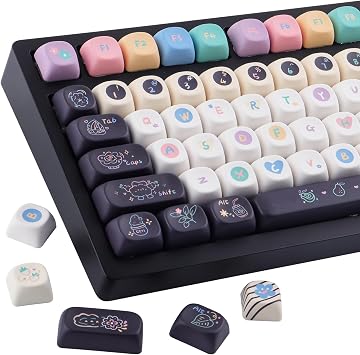 Tsungup MOA Keycaps,126 Keys PBT Cute Dessert Cheese Muffin Ice Custom Keycaps,Dye-Sub Key Caps Keyboard Keycap Set for 60% 65% 75% 80% 100% MX Switches Mechanical Keyboard