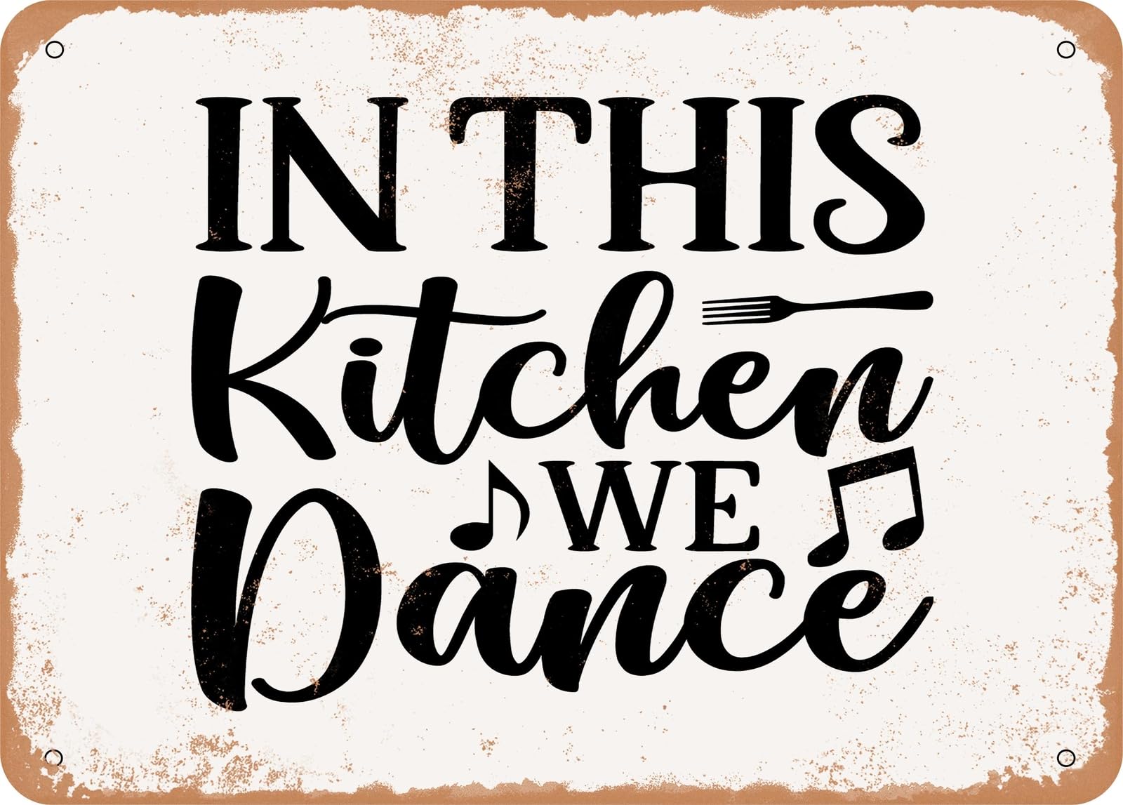 Miaomansenstore Metal Sign - In This Kitchen We Dance - 2 - Vintage Look Sign Home Decor