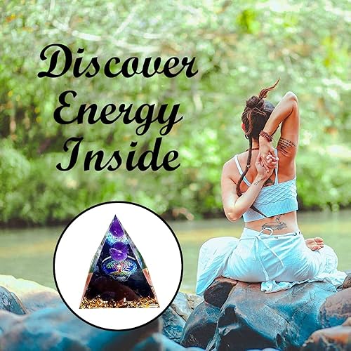 Pirámide de obsidiana, cristales de esfera de amatista extra grandes, pirámides de orgonita, cuarzo aura, árbol de la vida, pirámides de orgonita,