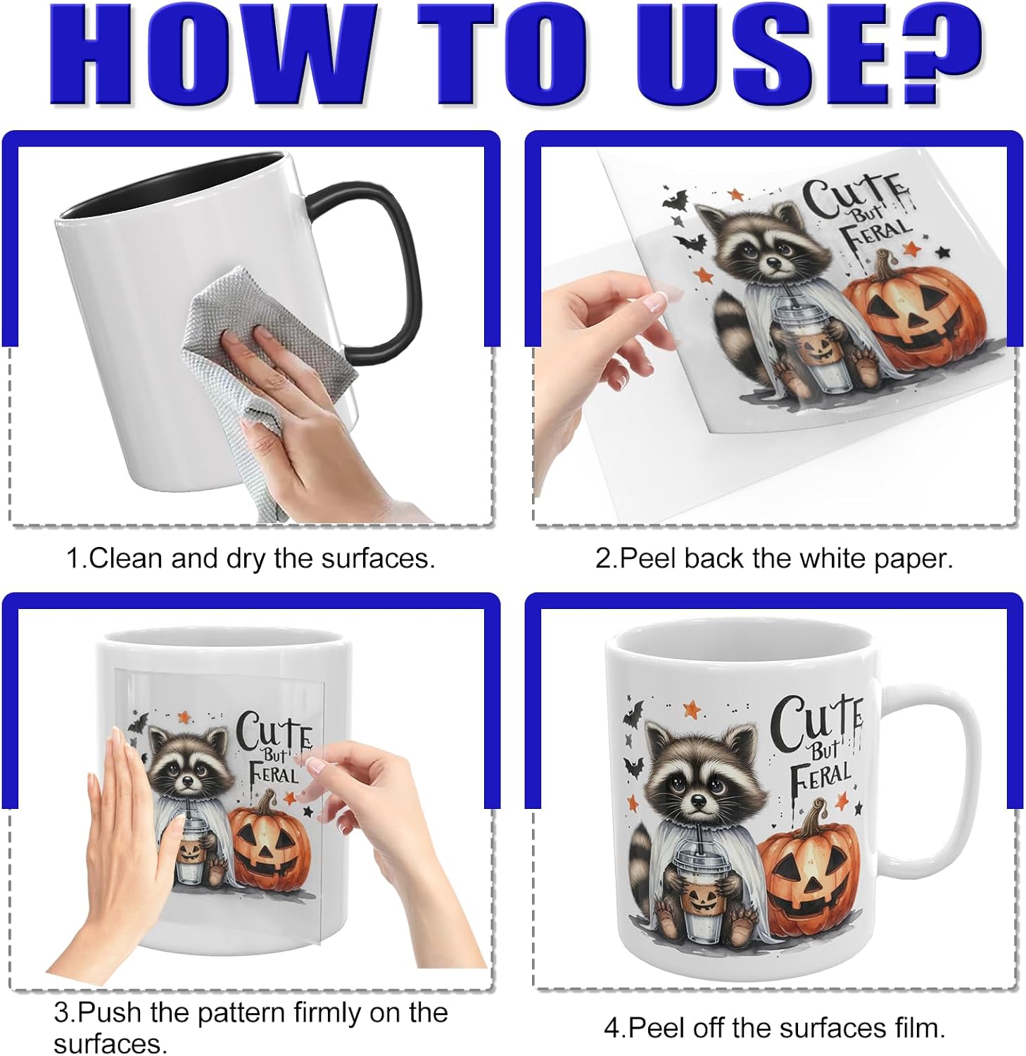 12 PCS UV DTF Stickers Halloween Quote UV DTF Cup Wrap fo Mug image 3