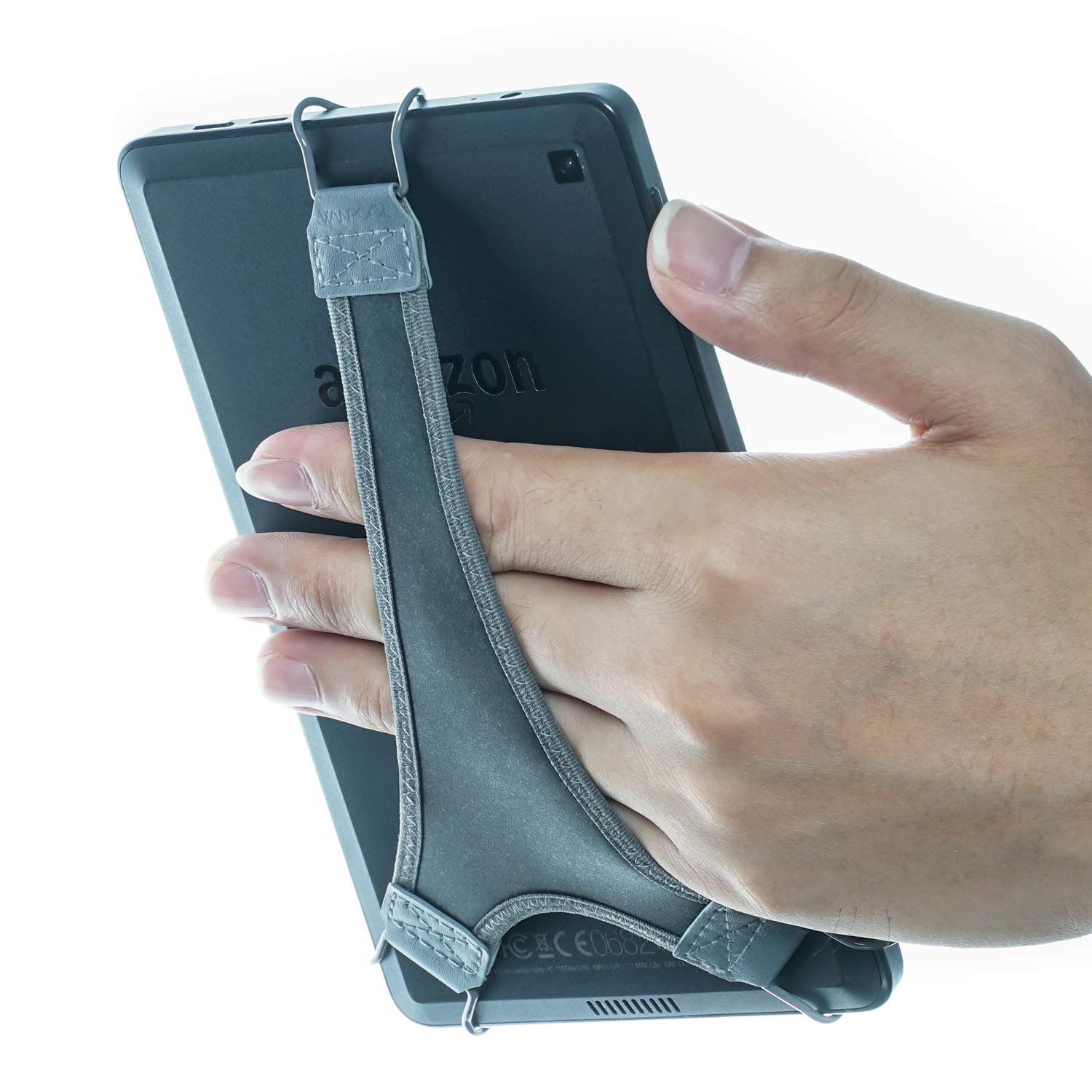 Supporto da polso con impugnatura per Kindle E-reader - Kindle e-reader 6" / Kindle Paperwhite/Kindle Voyage/Kindle Oasis/NOOK GlowLight Plus (grigio)