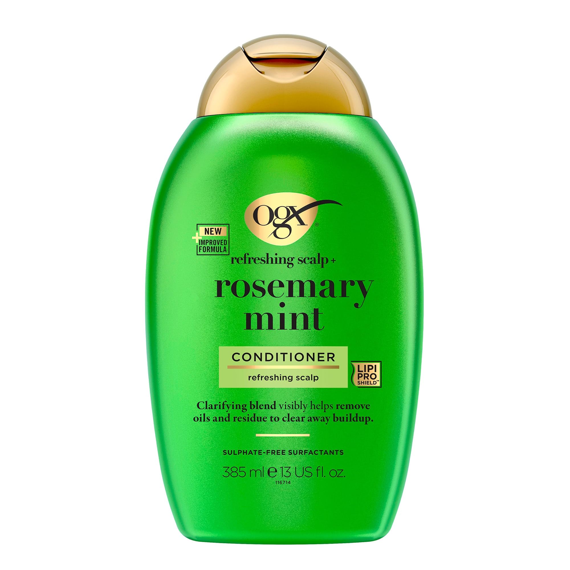 OGX Refreshing Scalp with Rosemary Mint Conditioner, Clarifying Blend to Remove Excess Oil and Residue, Clears Away Buildup, Sulfate Free, 385ml