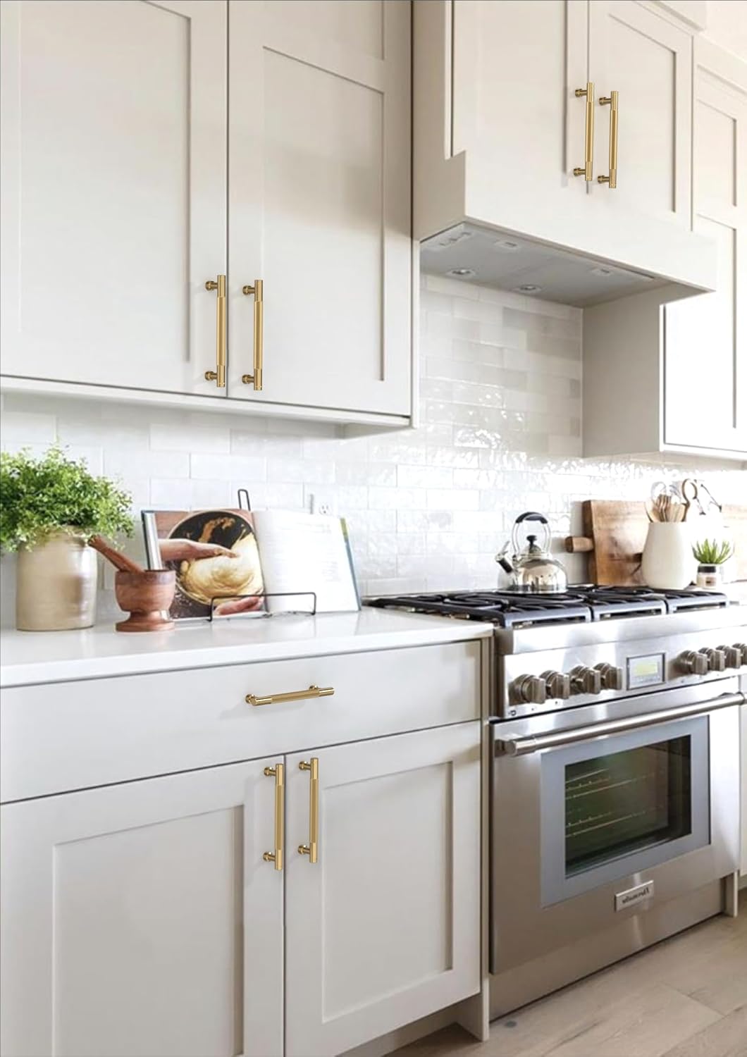 10 Pack Champagne Bronze Knurled Cabinet Pulls 5 Inch(128mm) Kitchen Cabinet Handles Solid Zinc Alloy Cabinet Hardware Drawer Pulls