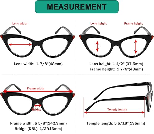 Miniatura 9 de Eyekepper Paquete de 4 lentes de lectura pequeños para mujer estilo ojo de gato +2.25
