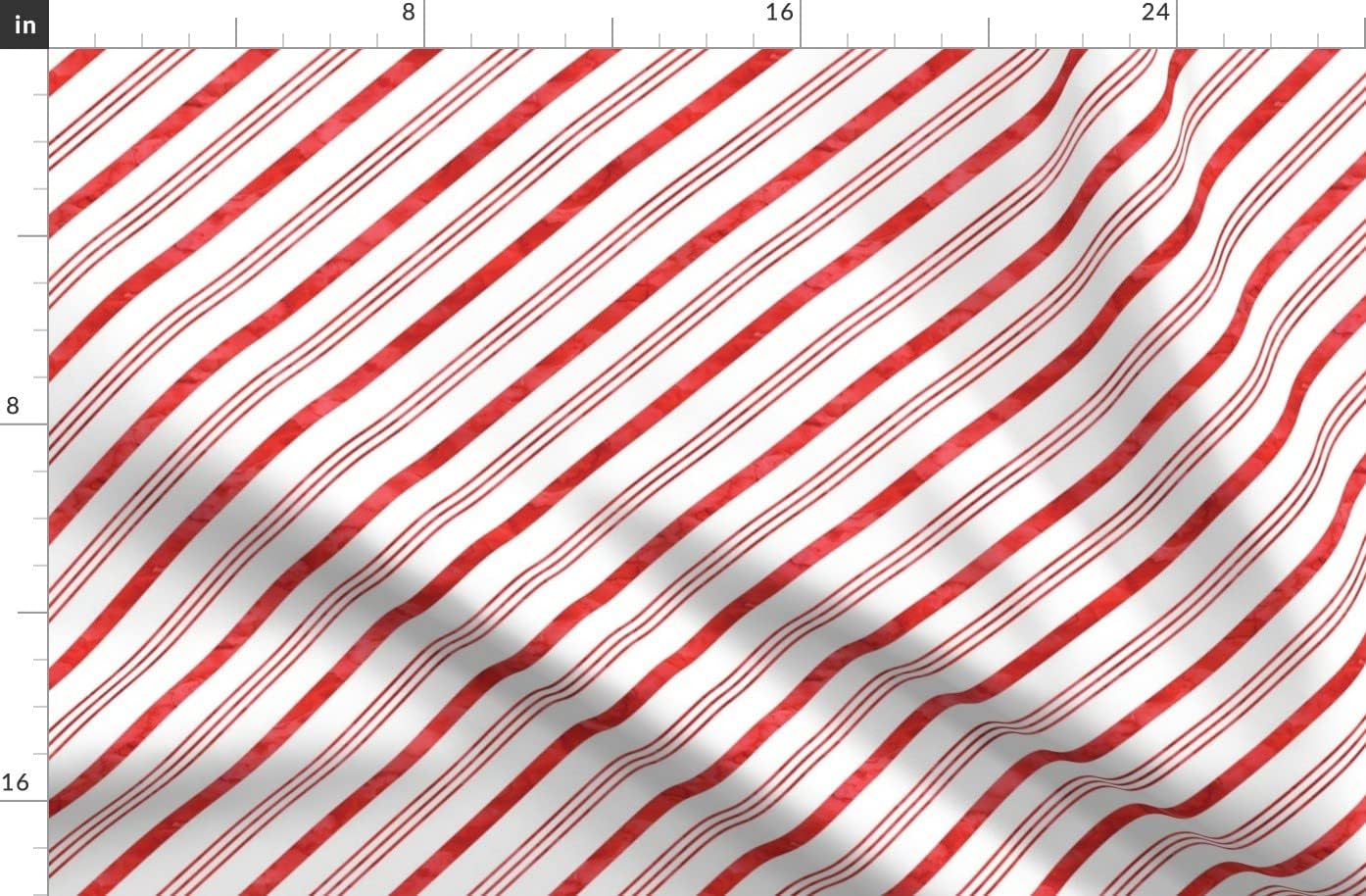 Spoonflower Fabric - Watercolor Candy Stripes Red Christmas Trendy Stripe Striped Printed on Organic Cotton Sateen Fabric by The Yard - Sewing Quilting Apparel Home Decor