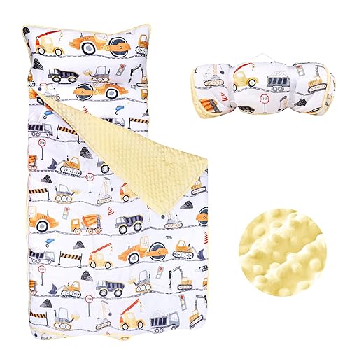 Tapete para siesta para niños pequeños, saco de dormir para niños con almohadas extraíbles y manta gruesa de Minky, sacos de dormir para preescolar,