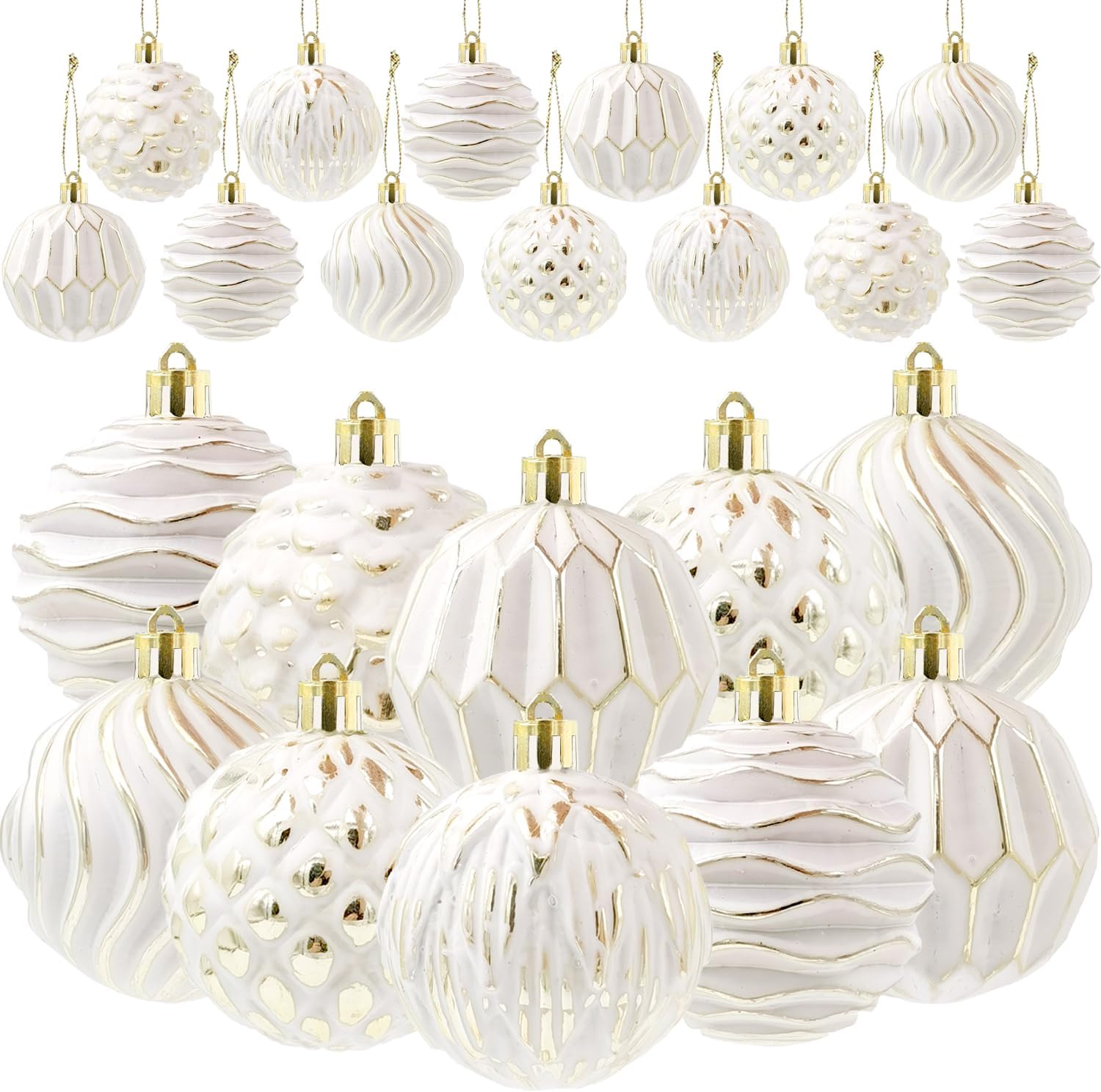 24 Pieces Farmhouse Ball Ornaments Christmas Tree