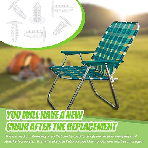 Miniatura 4 de 100 remaches para correas de patio, remaches de calibre múltiple mediano de 34 pulgadas de longitud para patio, silla de césped, correas de