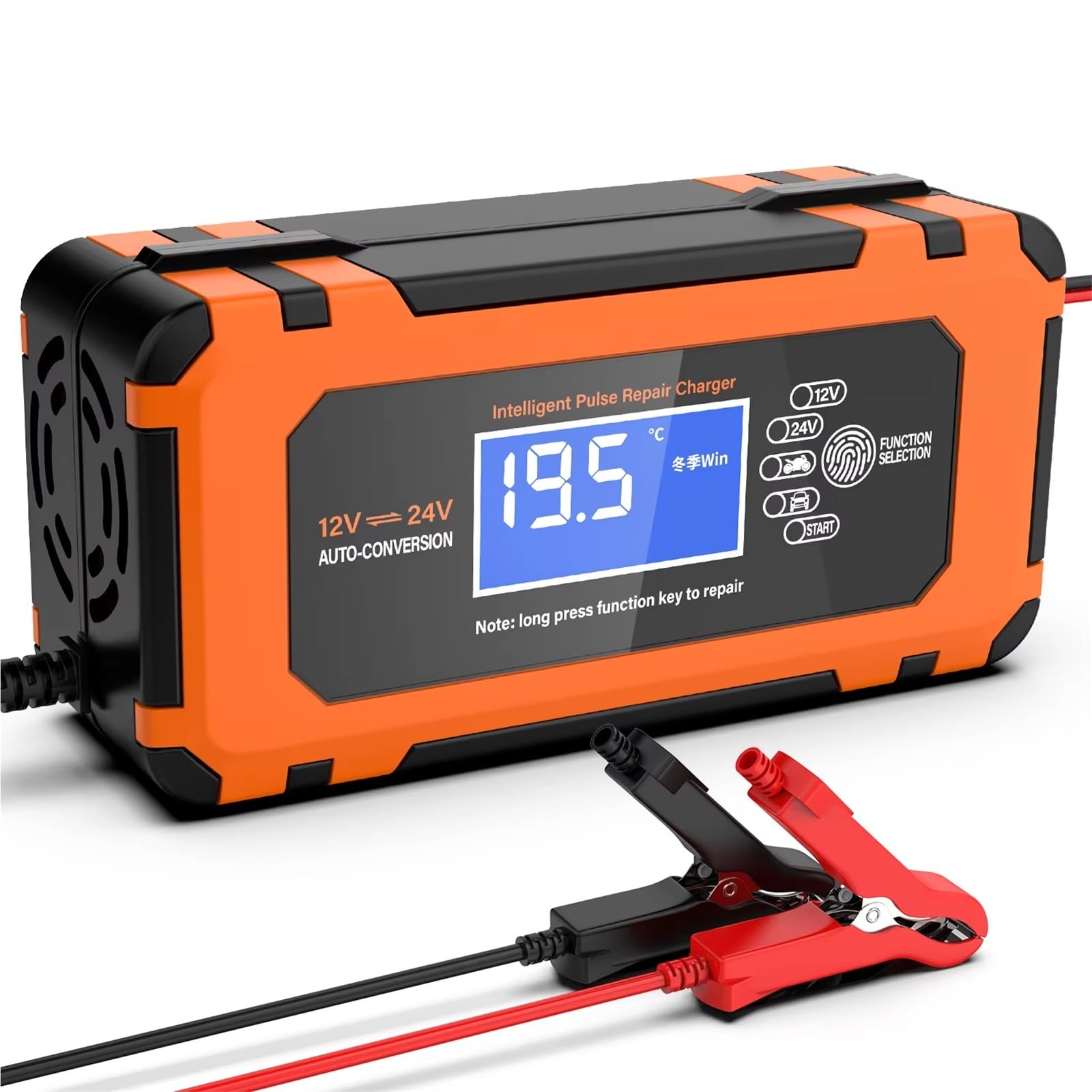 Convertisseur Chargeur Conversion Automatique 12V 10A/24V 5 A Réparation Intelligente Batterie Voiture Batterie Plomb-Acide Moto Charge Rapide Universelle onduleur de Voiture