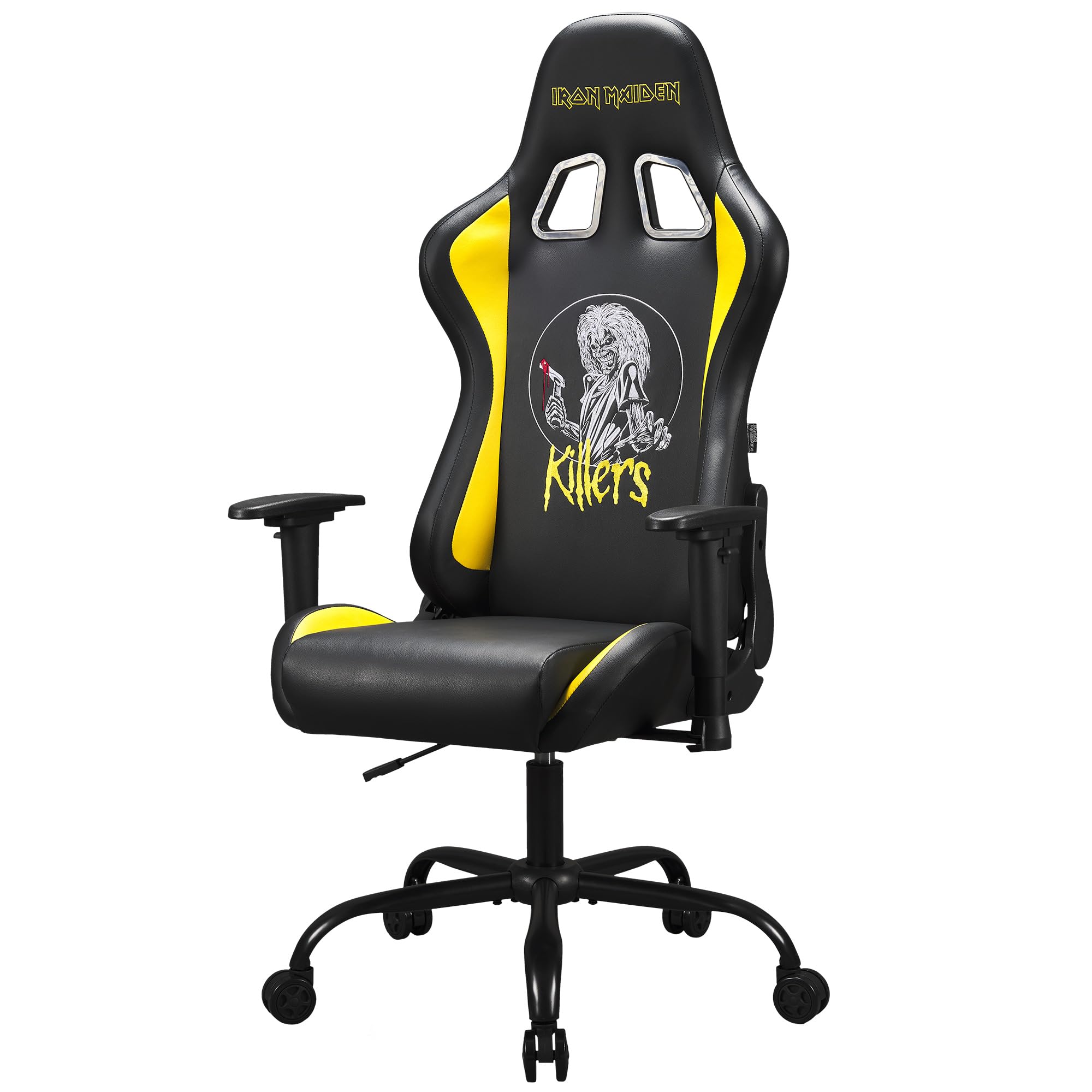 Subsonic - Chaise Gaming Iron Maiden - Fauteuil de Bureau Ergonomique avec Mousse Haute Densité, Dossier Inclinable et Accoudoirs 3D Réglables - Hauteur Ajustable