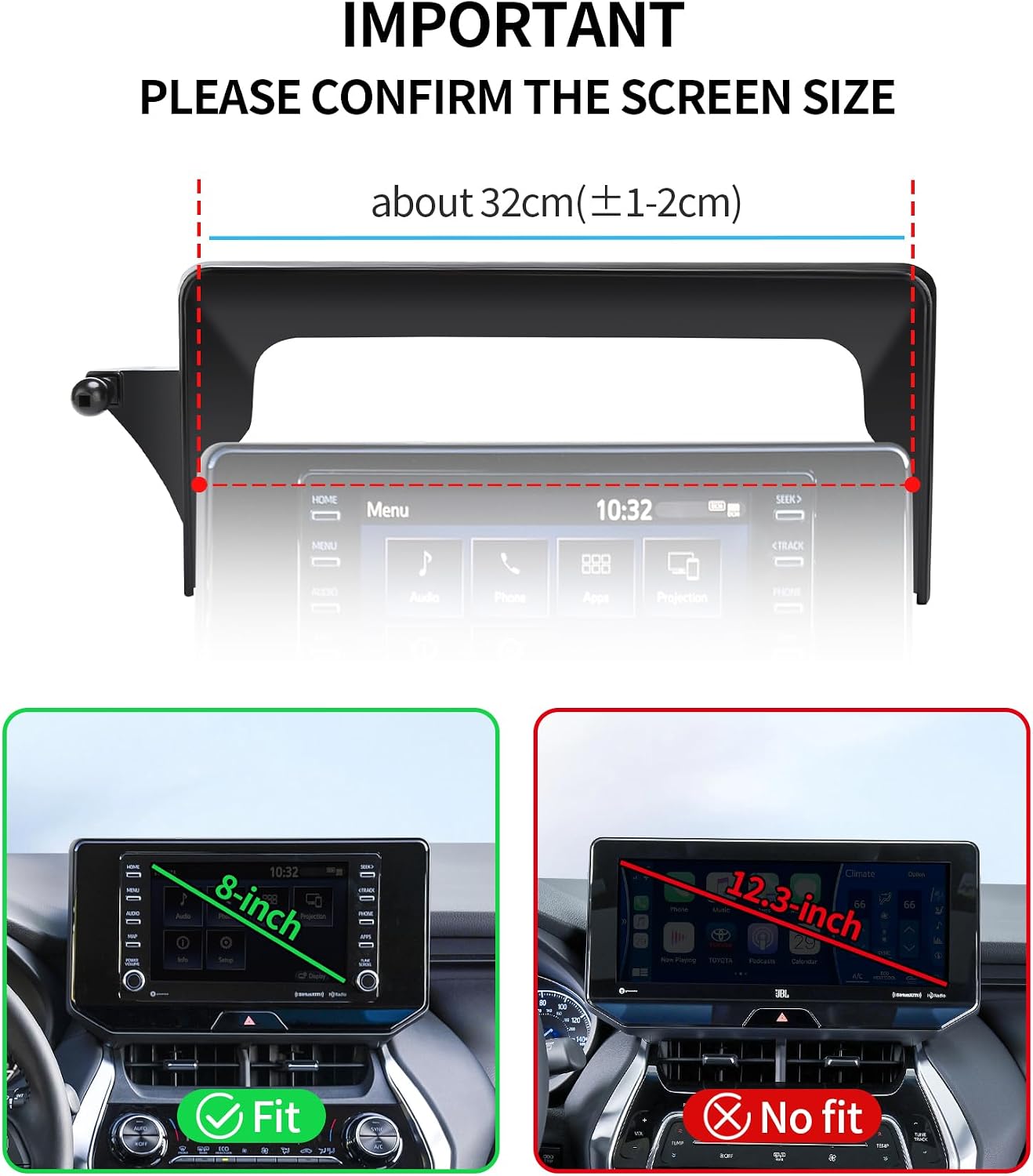 Car Phone Holder for Toyota Venza 2021-2024 Accessories 8-Inch Screen Fixed Clip, 360° Rotation Phone Mount Compatible with MagSafe, Cell Phone Holder That Does Not Affect Air Vent