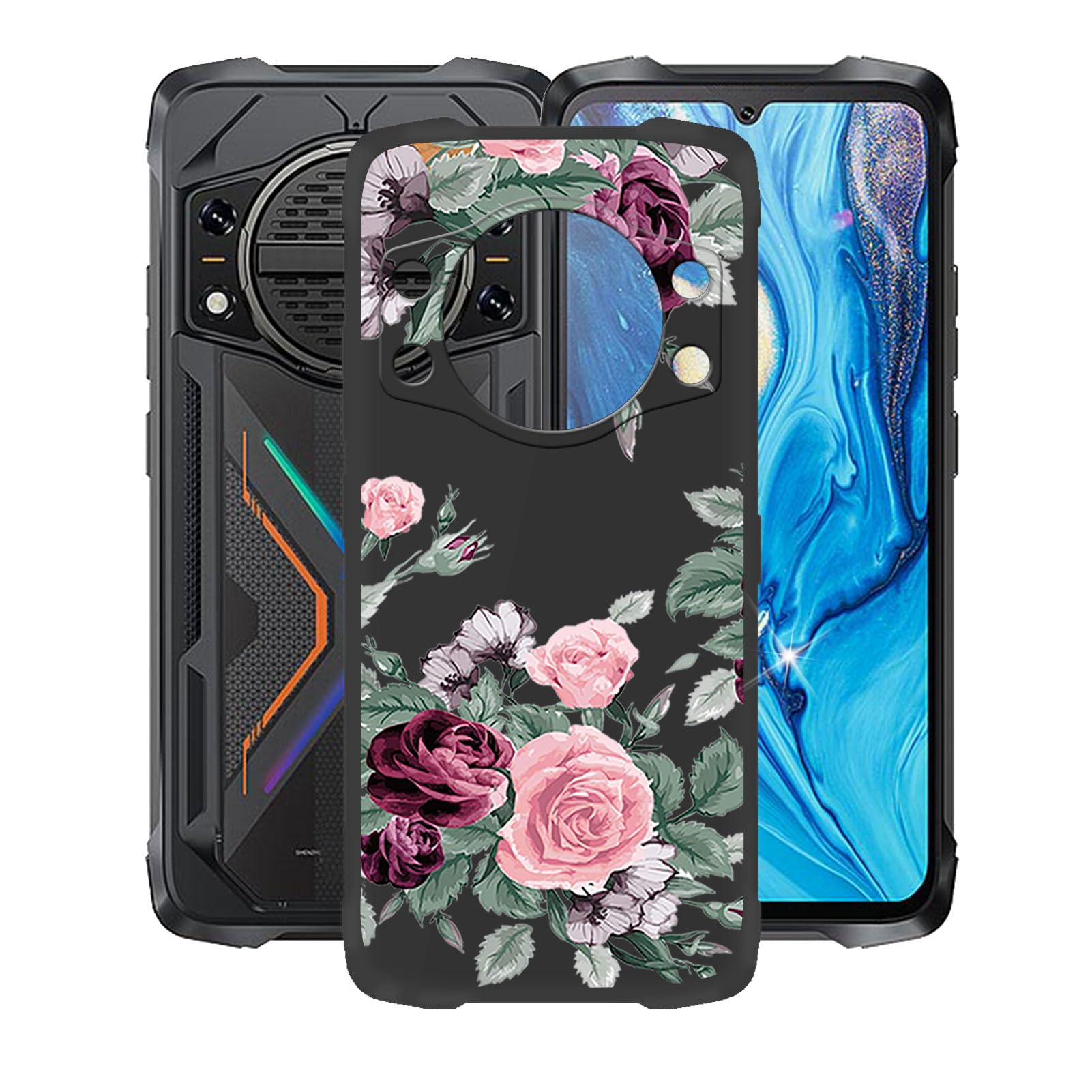 for Cubot Kingkong Power 3 Case, Soft TPU Back Cover Shockproof Silicone Bumper Anti-Fingerprints Full-Body Protective Case Cover for Cubot Kingkong Power 3 (6.72 inch) - Flower-6
