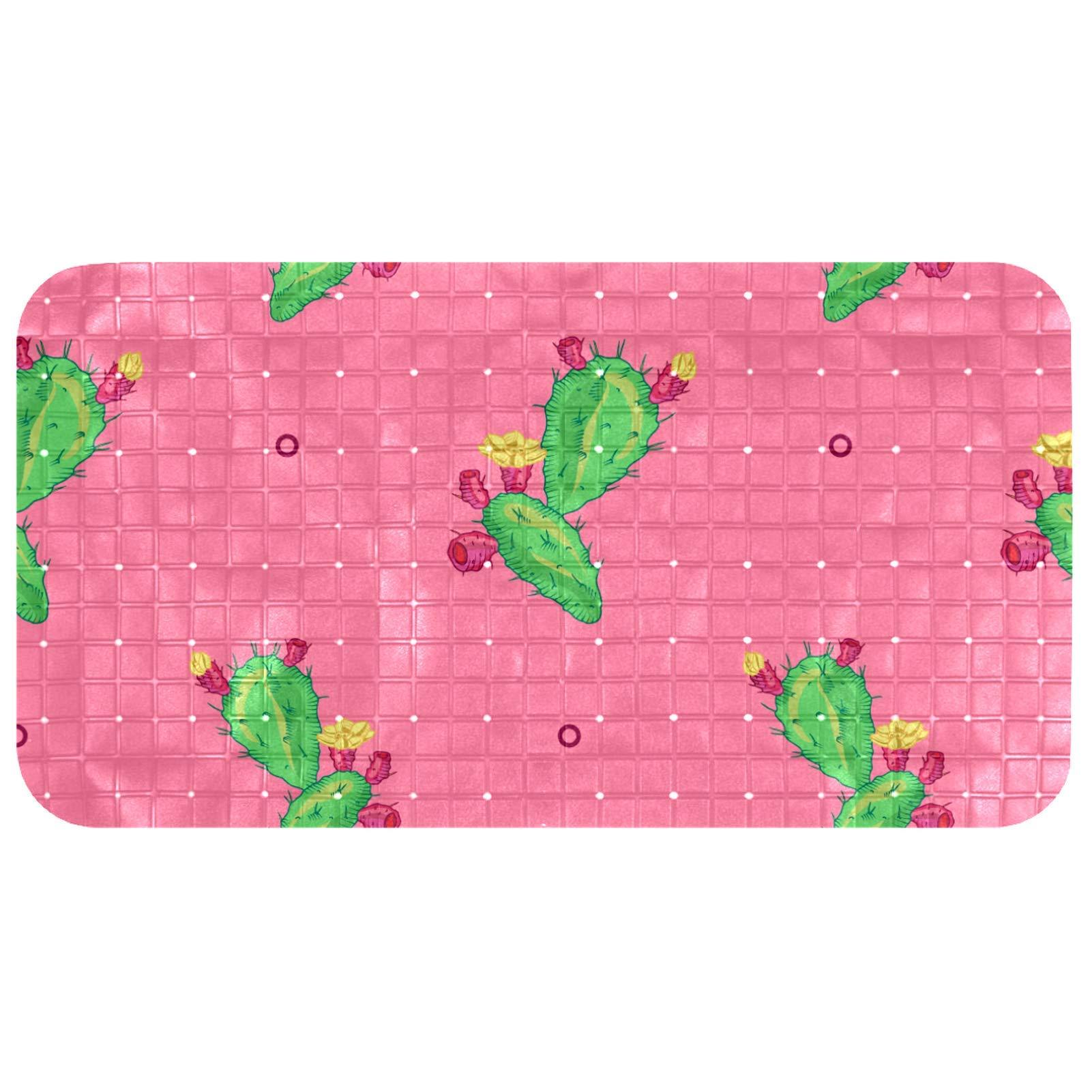 Tapis de bain pour baignoire cactus rose pour une douche enfant ludique