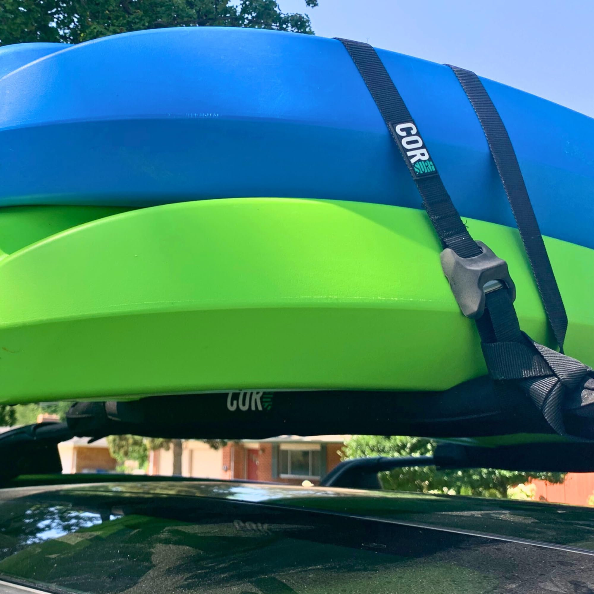 COR Surf Almohadillas para portaequipajes de Techo | Rack de Surf Kayak Sup [Par] 71cm - para Barras aerodinámicas Grandes (71 CM)