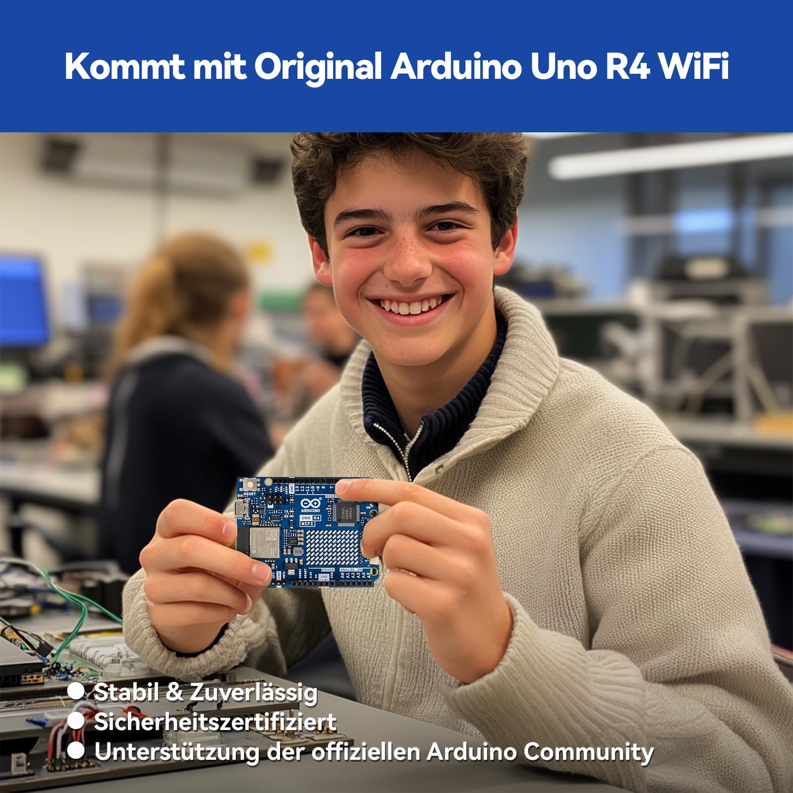 SunFounder Elite Explorer Kit mit original Arduino UNO R4 WiFi, RoHS-konform,Bluetooth,IoT,ESP32,IIC LCD1602,OLED, Super Starter Kit,Online-Tutorials & englische Videokurse für Anfänger & Ingenieure