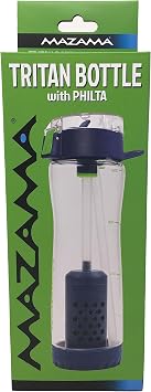 Tritan Hard Plastic Water Bottle - Filters 150 Gallons with Included Replaceable Filter. For Travel, Hiking, Biking, Emergency Survival.