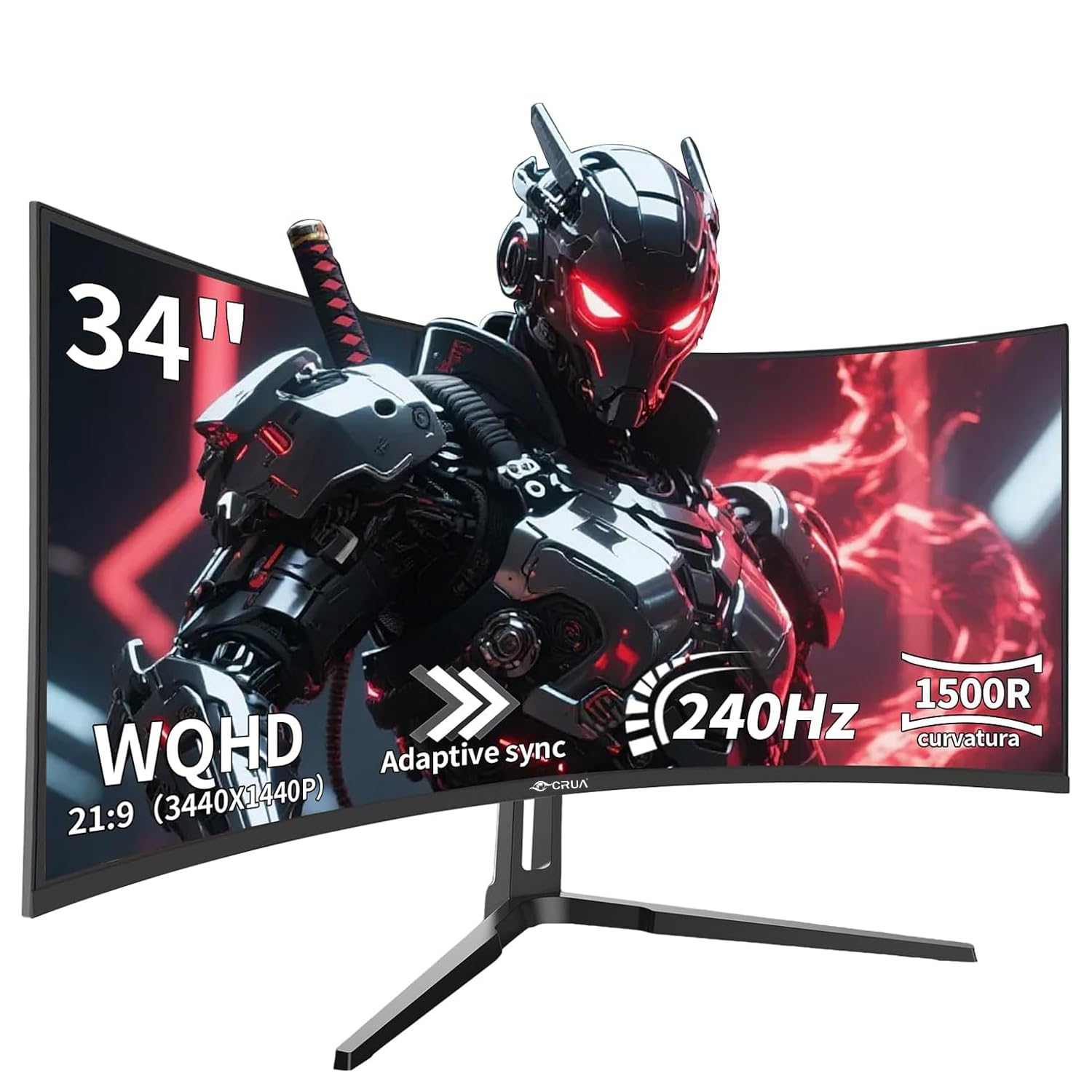 CRUA 27 Inch 280Hz Curved Gaming Monitor, Full HD 1080P 1800R Frameless Computer Monitor, 1ms GTG with FreeSync, Low Motion Blur, Eye Care, VESA, DisplayPort, HDMI, Black — view 14