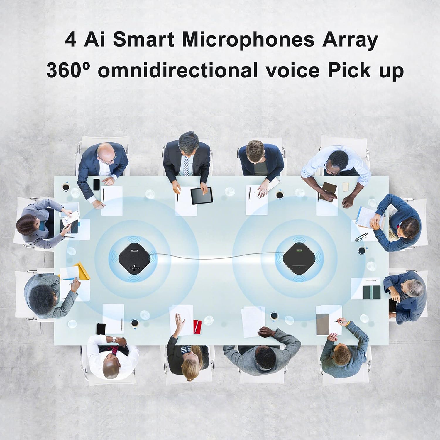 TONGVEO Bluetooth Speakerphones Conference Microphone,2 in 1 Daisy Chain Conference Speakers with Microphone,360° Voice Pickup Noise Reduction 8 Hour Call Time for up to 20 Attendees Meeting… : Office Products