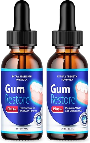 (2 unidades) Gum Restore Plus Liquid Drops Enjuague bucal (4oz)