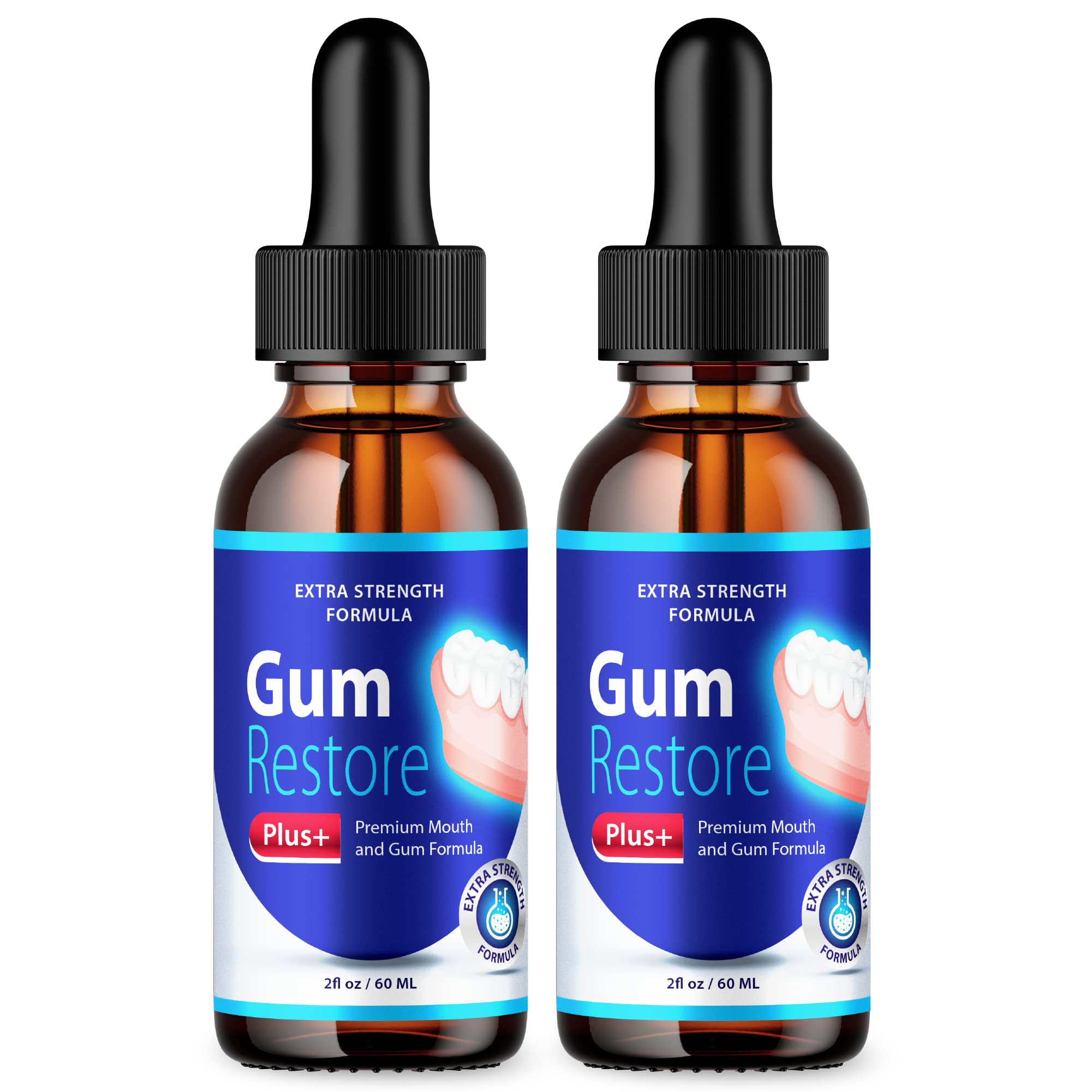IDEAL PERFORMANCE (2 Pack) Gum Restore Plus Liquid Drops Mouthwash (4oz)