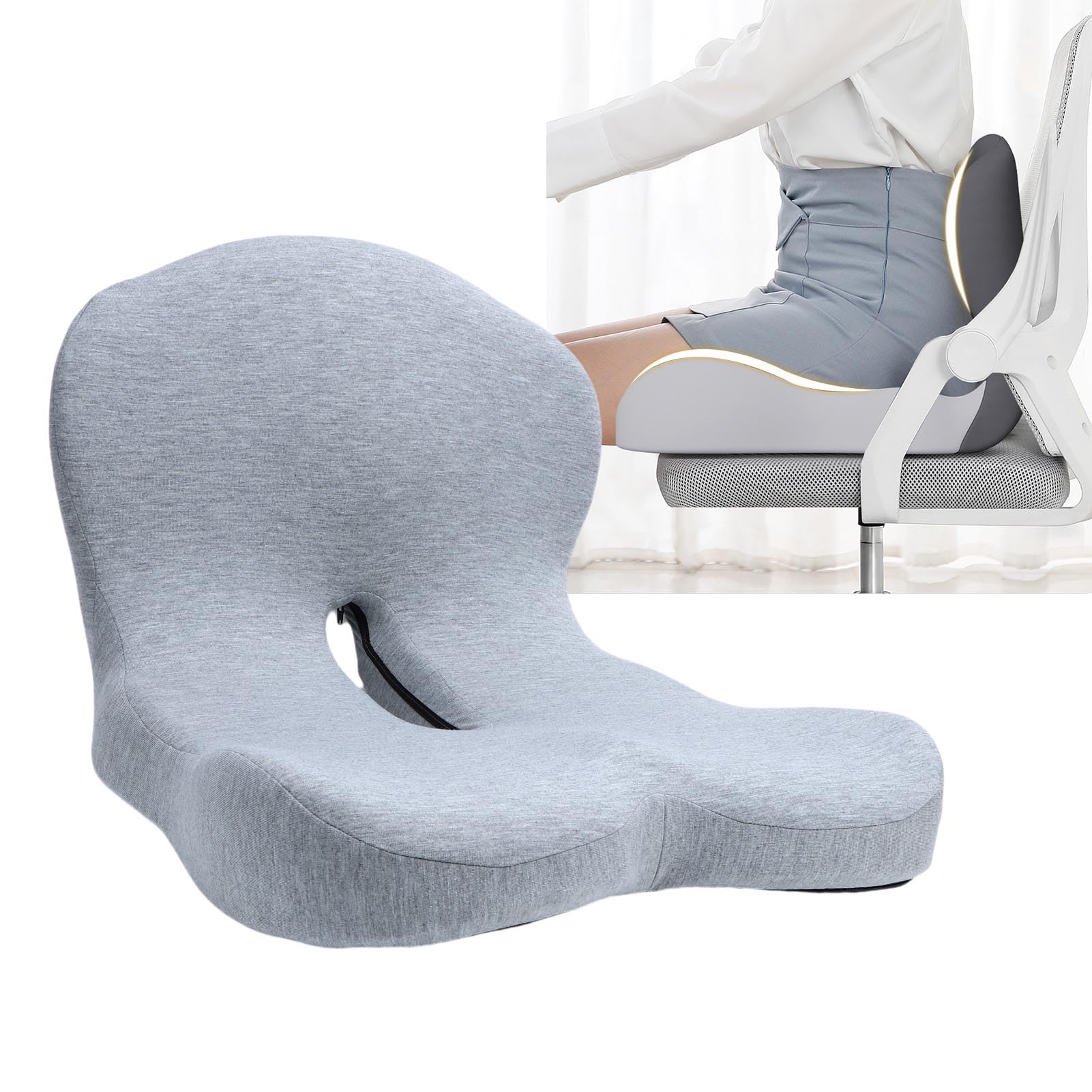 Cuscino in Memory Foam Ergonomico con Supporto Lombare, per