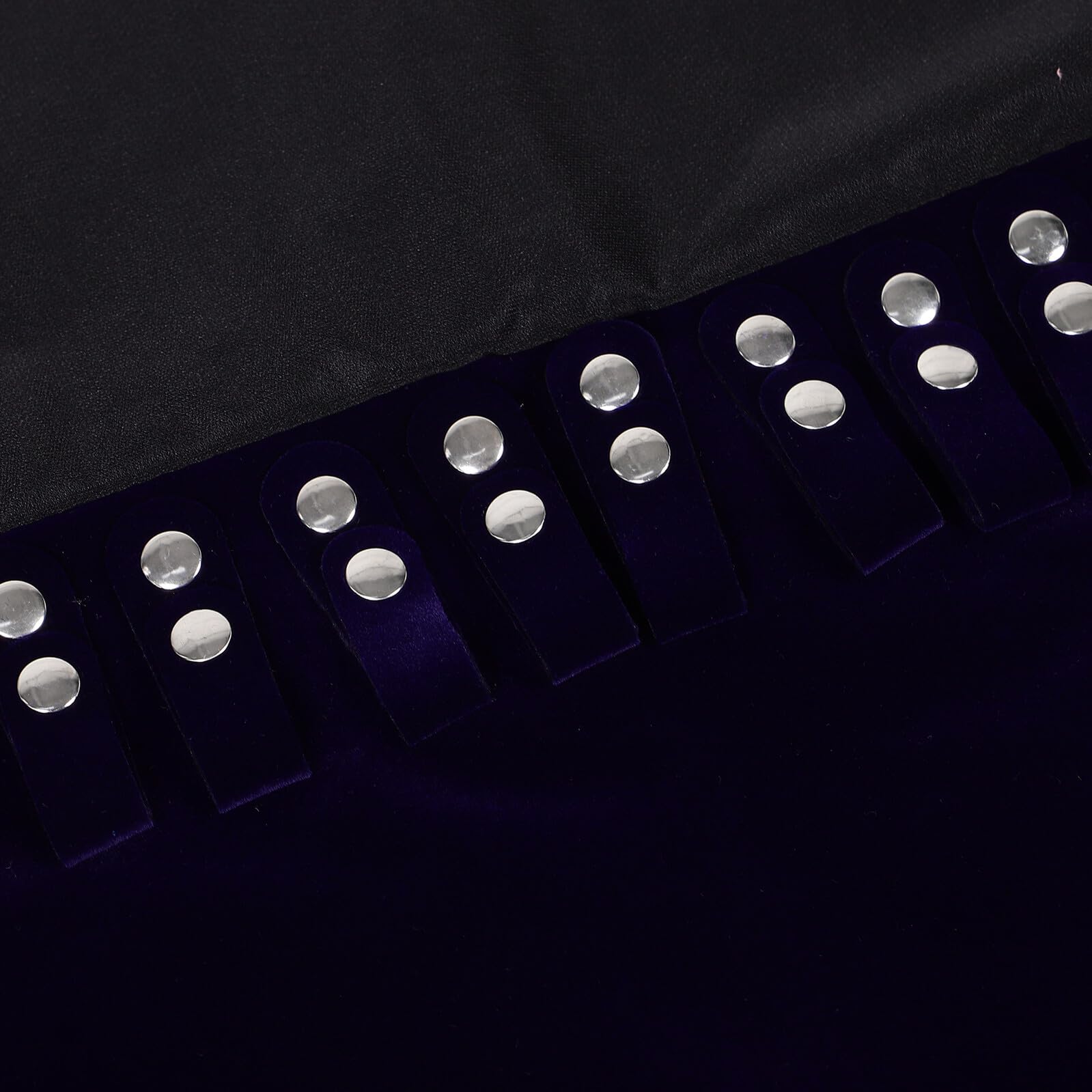 SUPVOX Estuche Organizador de Joyas de Viaje Azul Oscuro de Terciopelo Rollo Porta Collares Antienredos Compacto para Collares Anillos Pendientes y Pulseras Bolsa Enrollable Segura y