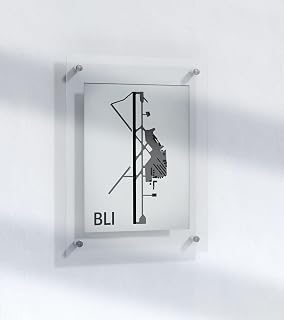 Modern Poster of Bellingham International Airport Bli | 11x17 12x18 16x24 24x36 Minimal Unframed Print Wall Art | Minimalism Traveler Gift | Minimalist Artwork for Home Office Decor