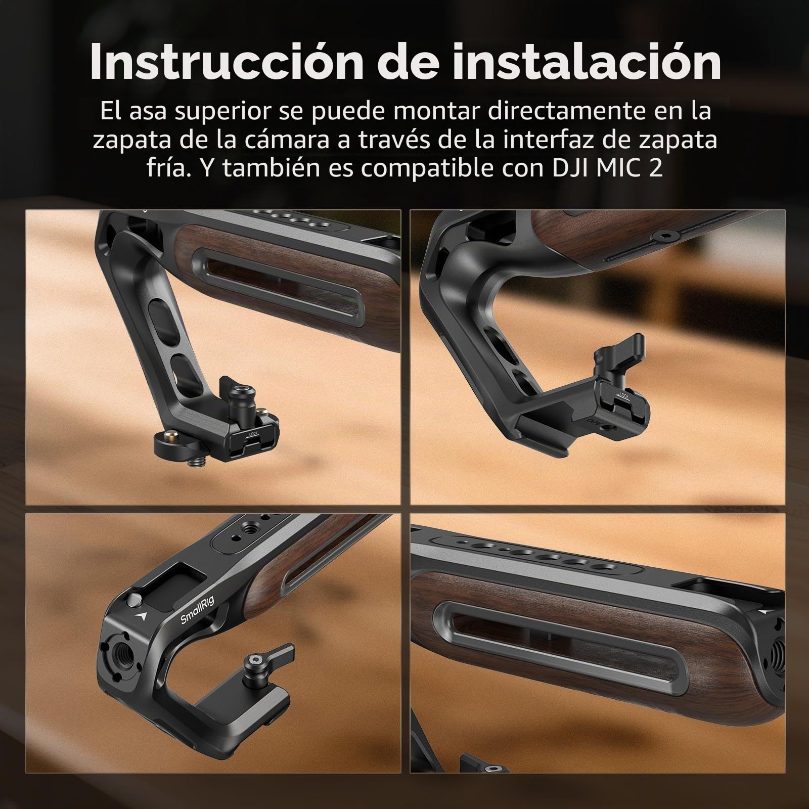 SMALLRIG Mango superior de madera con abrazadera OTAN 5251