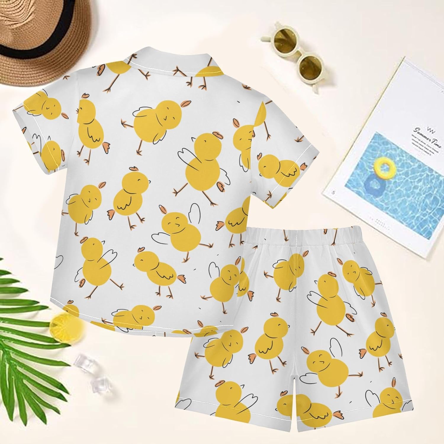 visesunny Stylish Toddler Boys Short Sleeve T-Shirt Beach Shirts Cartoon Soft Casual Shorts Set Summer Unisex for Kids 3T-10Y