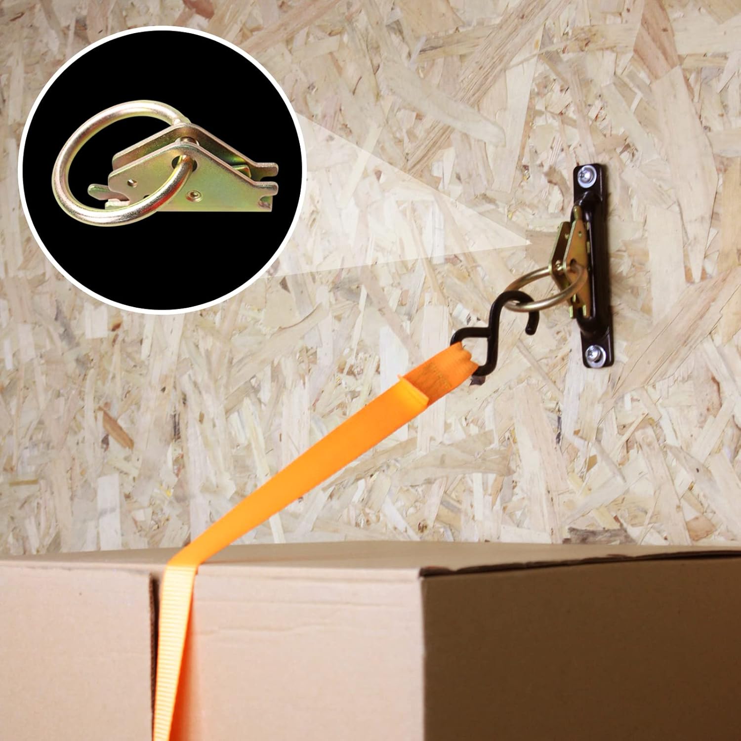 LLCC E Track O Ring Tie Down Anchors (20 Pack), Heavy Duty Steel E Track Accessories for Trailer Tie Down System, Secure Cargo in Pickup Trucks, Flatbed Trailers, Enclosed Vans