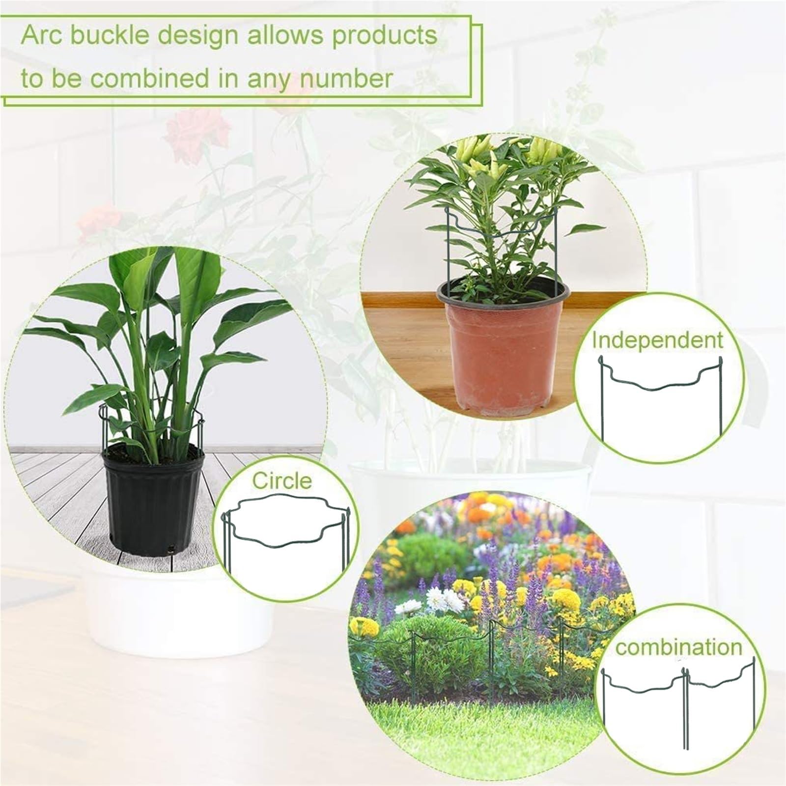 Tuteur Plante Lot de 6 Supports tiges Plantes en Forme ondulée for Pot d'intérieur et d'extérieur pour Le Jardin(20X35CM)