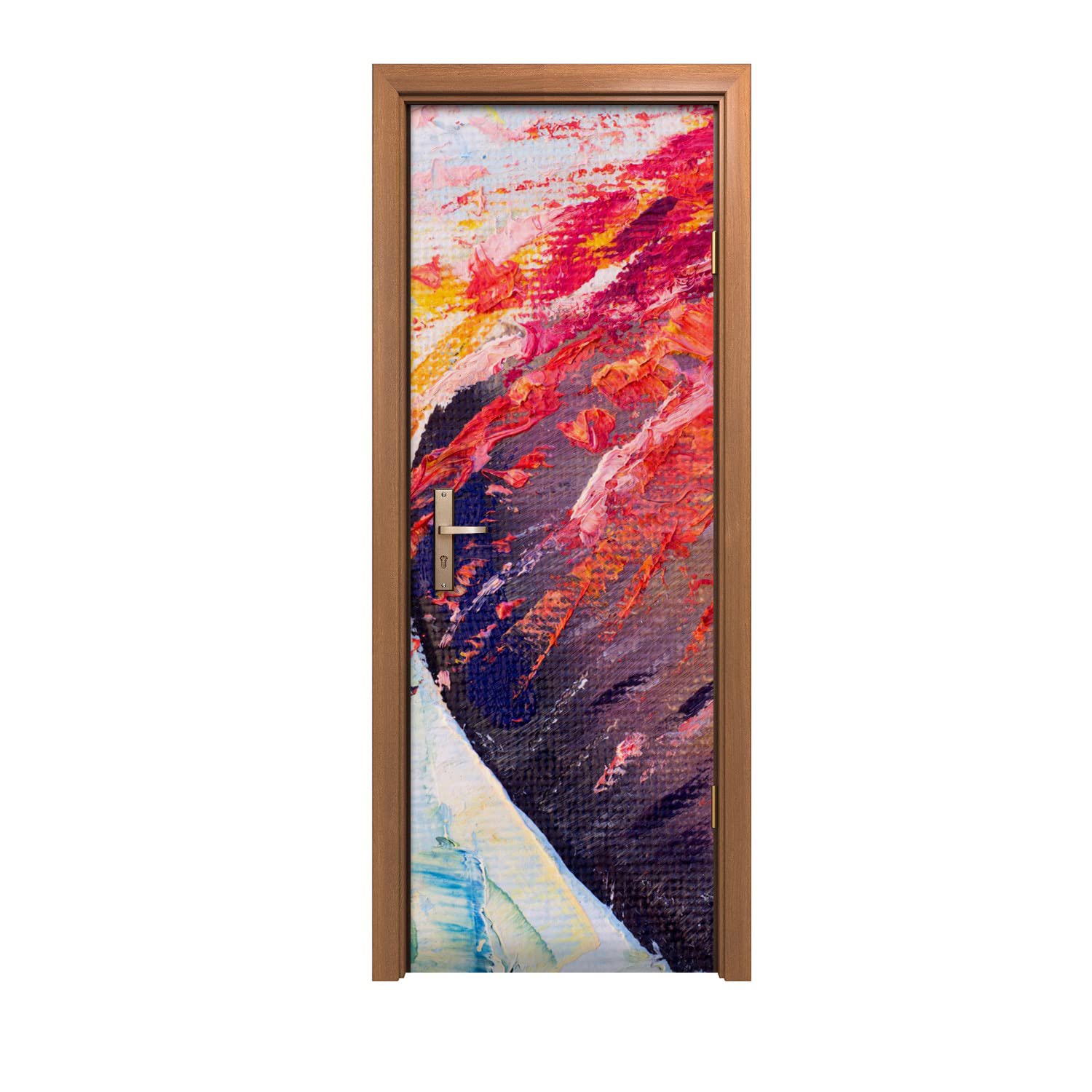 Autocollant de porte design abstrait Coloray pour sublimer l'ambiance du salon et de la chambre