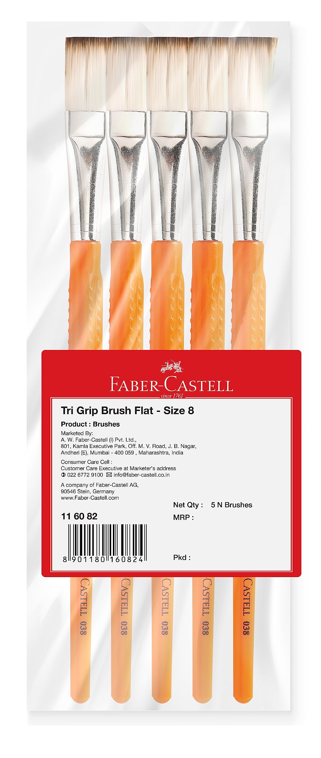 Faber-Castell TRI Grip Synth Hair Flat Size 8 PCK-5-image-36
