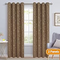 Vista 330 de BGment Room Darkening Curtains 95 Inches Long, Grommet Thermal Insulated Blackout Curtains with Wave Line and Dots Printed for Bedroom, 2 Panels