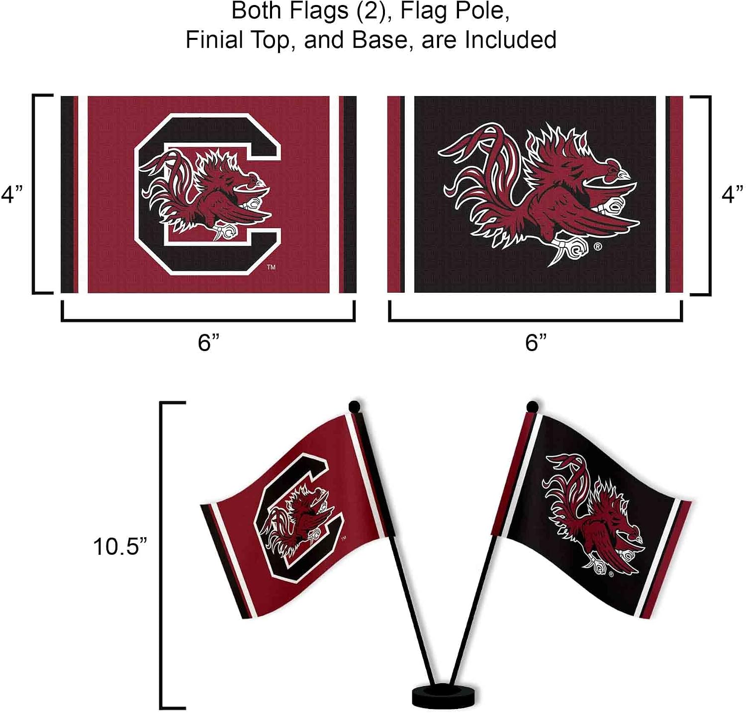 South Carolina Gamecocks Desk and Table Top Flags