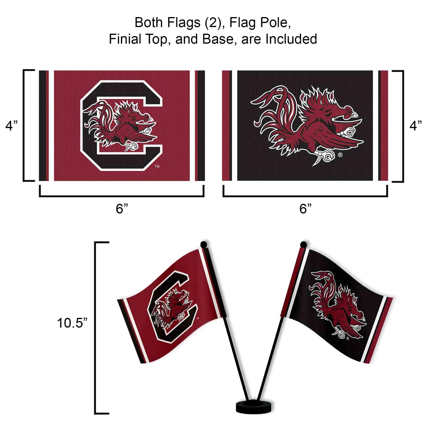 Drapeaux de bureau et de table Gamecocks de Caroline du Sud