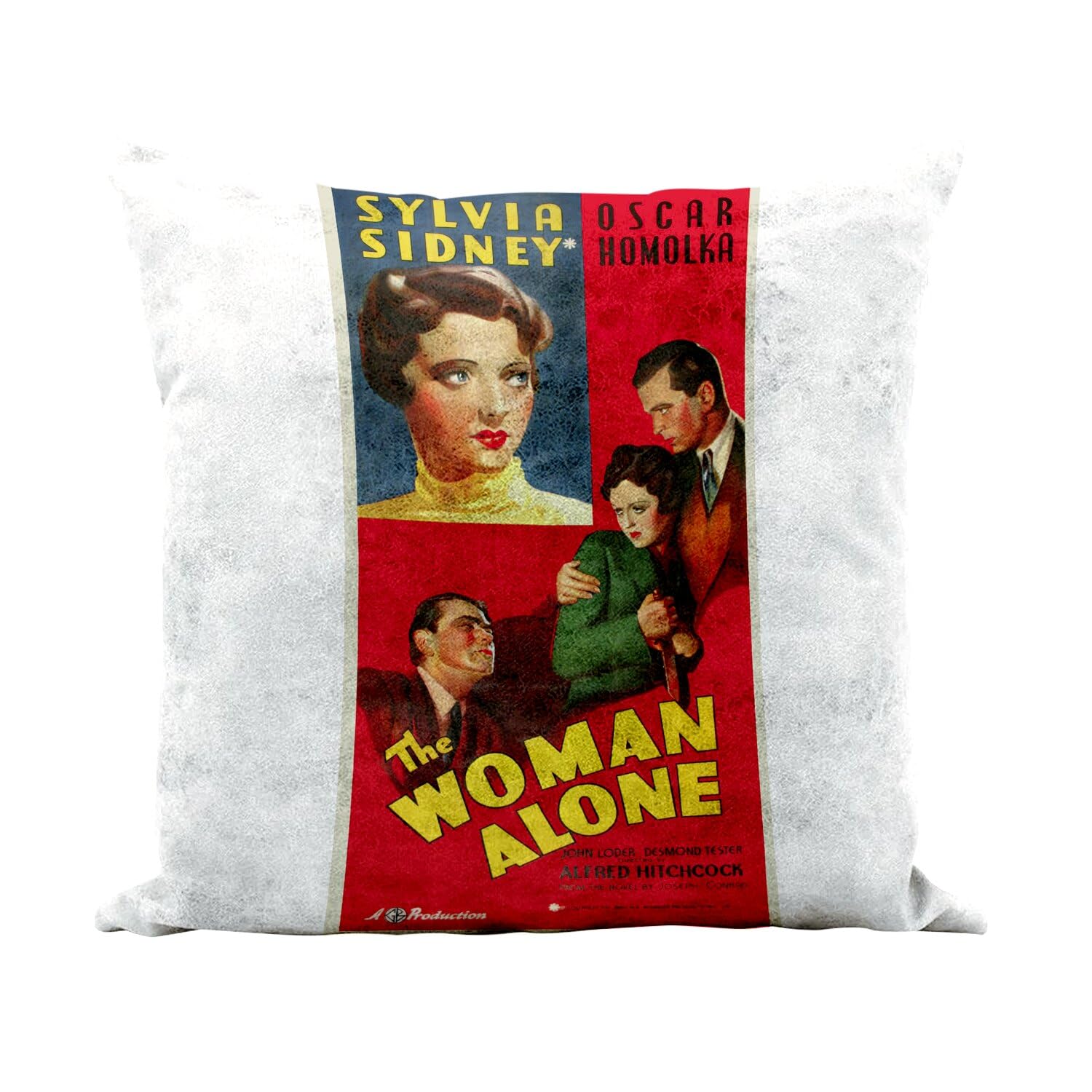Affiche de Film Rétro sur Coussin Similicuir Blanc Premium 40 x 40 cm