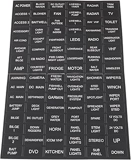 96 Piece Switch Label Sticker Boat Marine Electric Dash Panel Sticker 1.3x2.5cm Vinyl