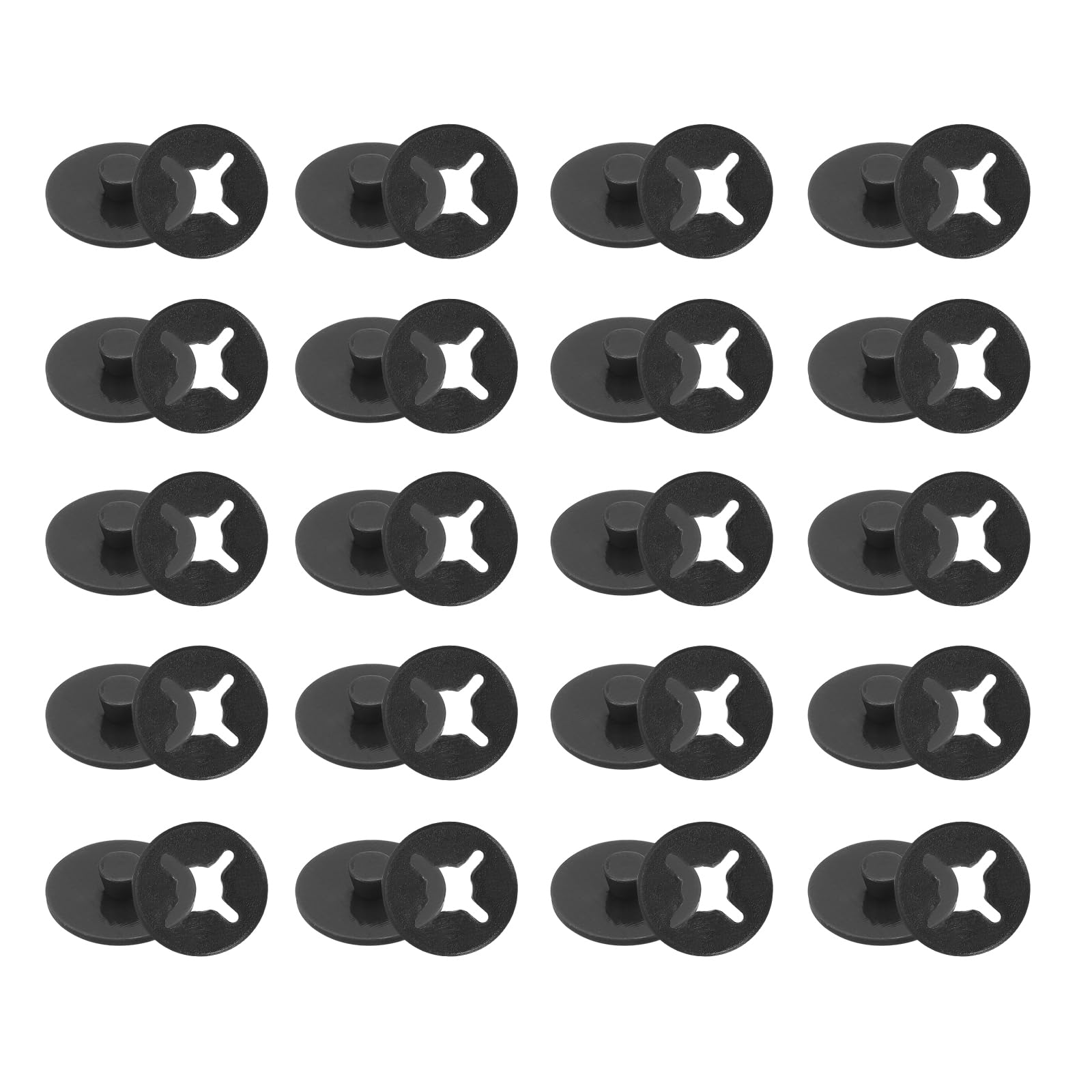 PATIKIL Running Bib Race Clips, 20 Pcs Race Fastener Race Number Buckle Fixing System Marathon Number Buckles Fasteners Holders for Runners Field, Black