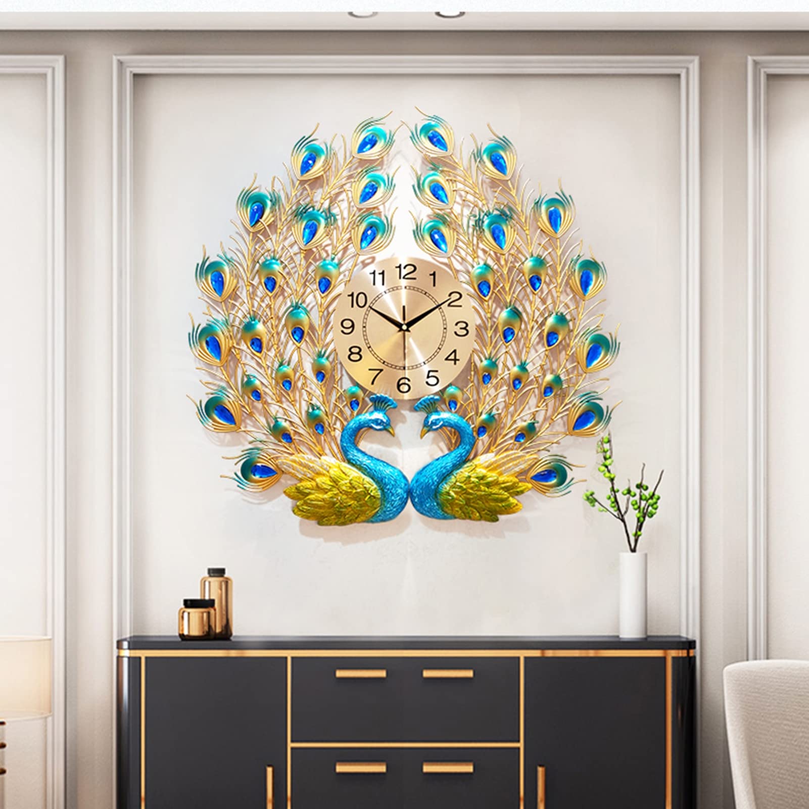 MYUYEE Double-Headed for Living Room, 24 Inch Silent Quartz Home Ative Clock, Suitable for Home, Kitchen, Office