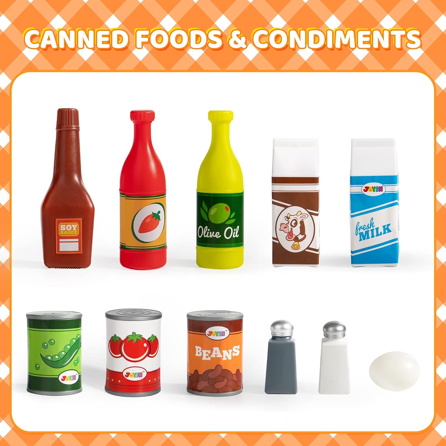 JOYIN 36Pcs Kids Play Kitchen Set, Pretend Food Toy, Cookware Set Including Pots and Pans, Play Food, Cutting Vegetables, Toy Utensils, Gifts for Toddler Boys Girls Ages 1-8 : Toys & Games