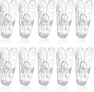 10pcs Balloon Arch Clamps, Plastic Tranparent Spring Clamps for Party Birthday Wedding, Heavy Duty Backdrop Clips Hanger for Clothes Underwear Crafts Photography