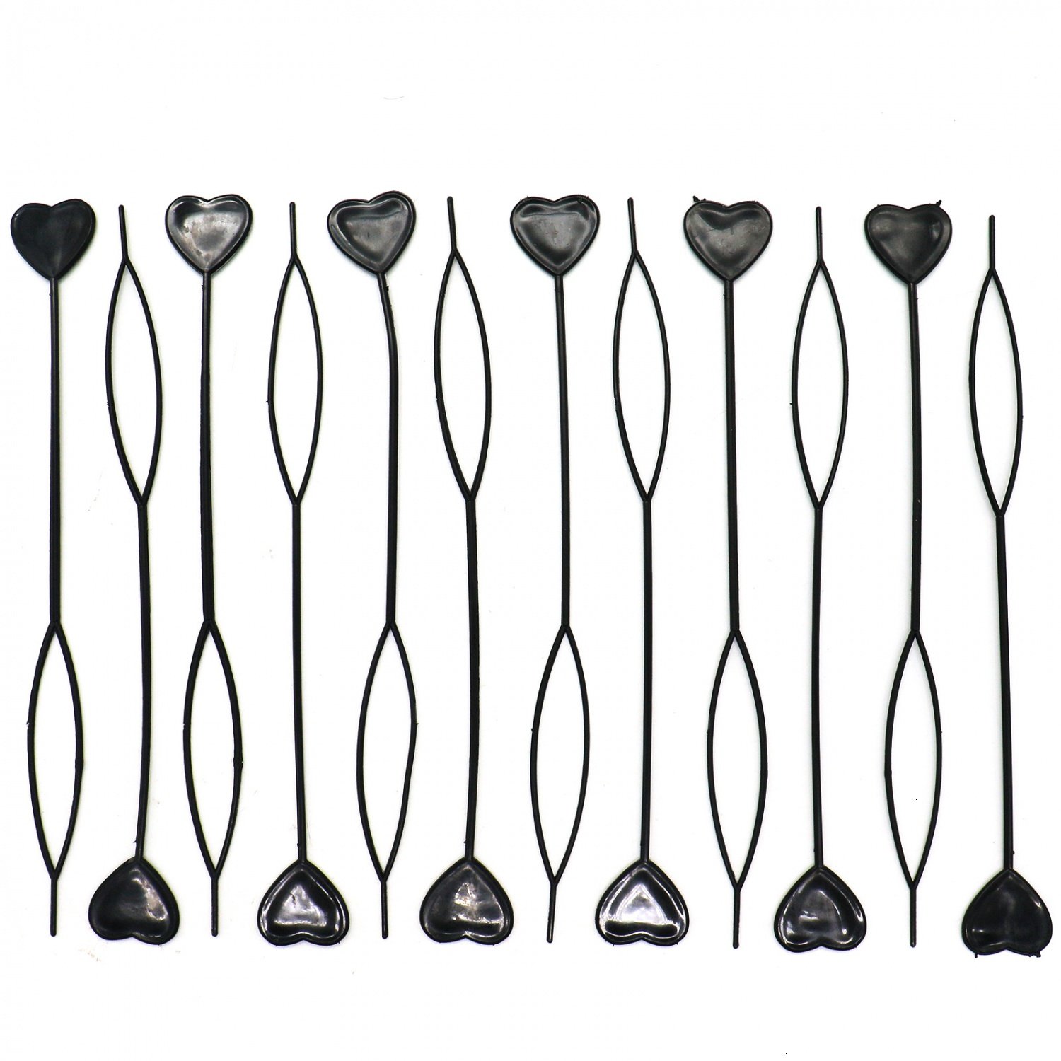 WEFOO Pack of 12 Pull Hair Pin Quick Beader Hair Styling Tool Topsy Tail Maker for Lady Women, Black