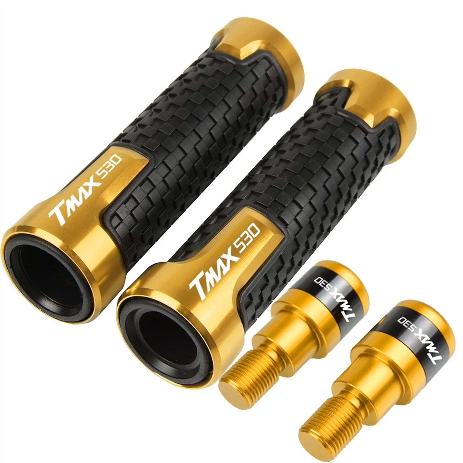 per Yamaha TMAX530 TMAX 530 T-Max 2006-2016 Moto Anti-Skid Manubrio Manopole in Gomma Manubrio estremità Tappo Spina 7/8 ''22mm con Logo (Colore : Oro)