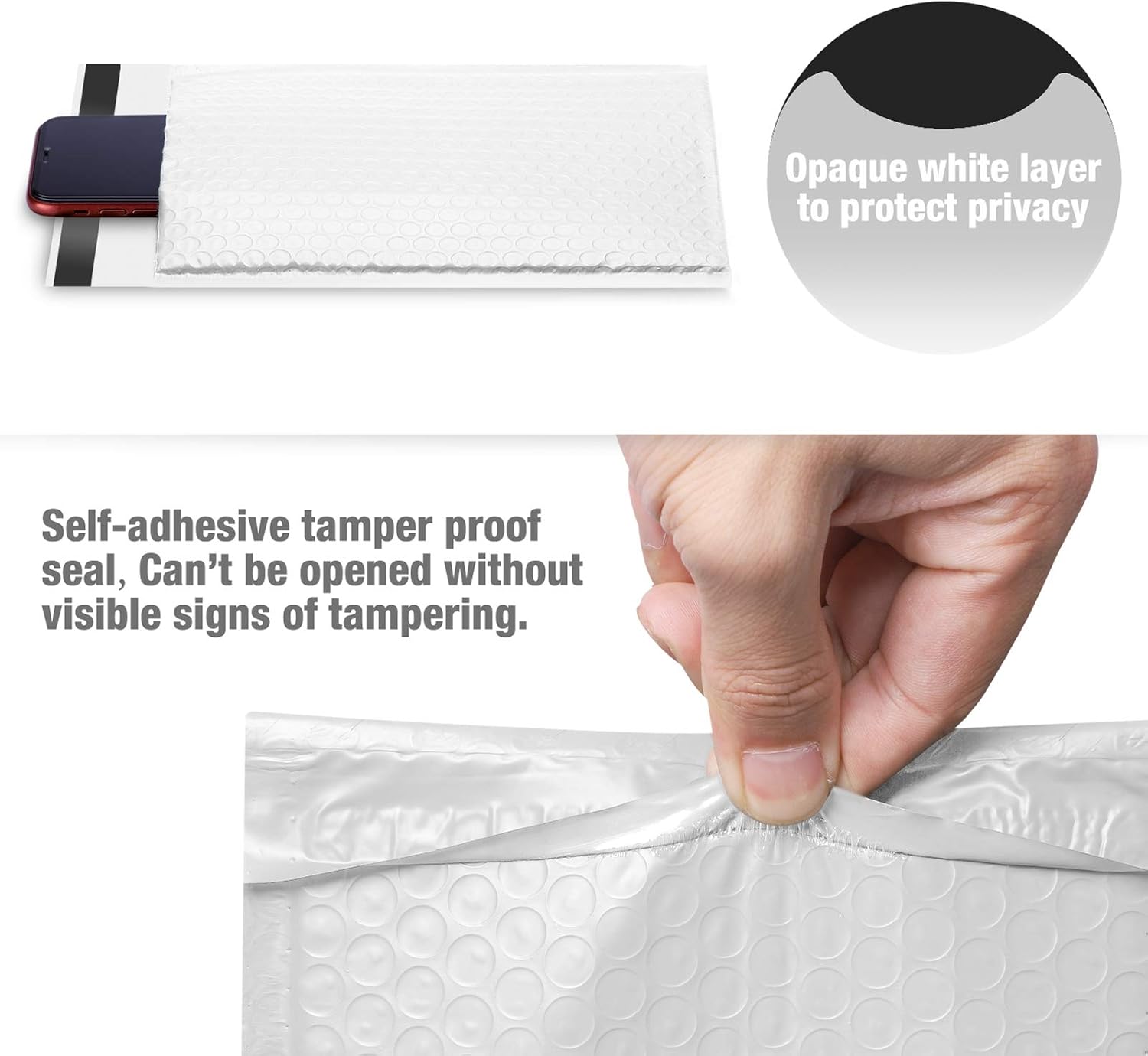 Fuxury Bubble Mailer, 6x10 Inch Bubble Mailers 50 Pack, Self-Seal Adhesive Padded Envelopes, Water Resistant Mailers, Shipping Envelopes for Packaging, Small Business, Mailing,Bulk White#0 : Office Products