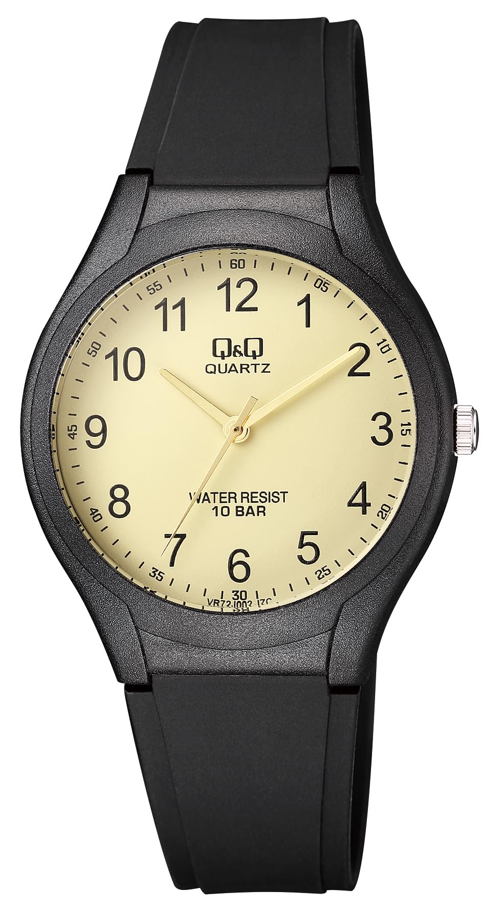 Analog Watch for Men – Cream Dial, Black Resin Strap, 10 BAR Water Resistant,Light Weight Watch - VR72J002Y