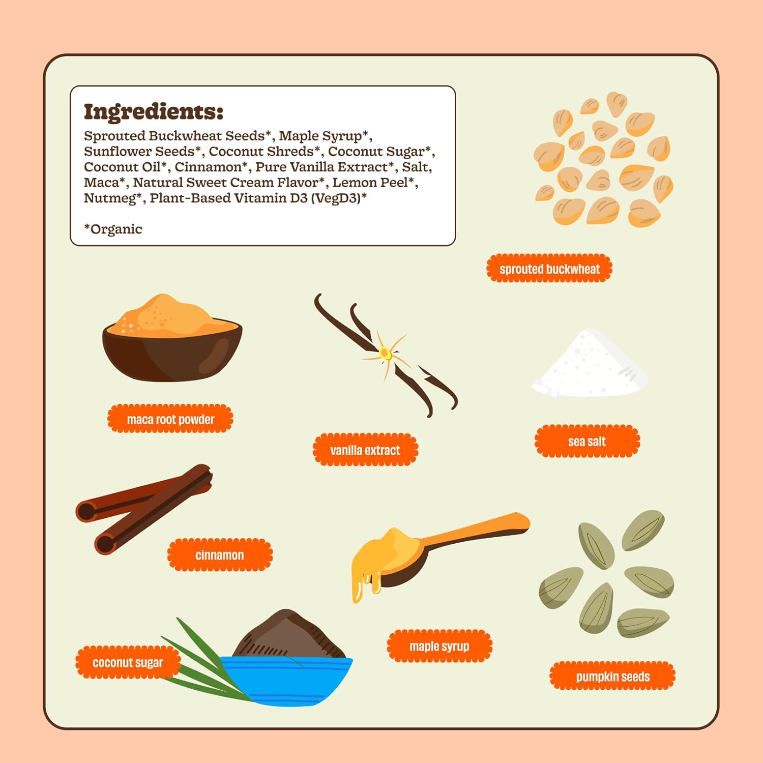 Clusterbucks Superfood Clusters – Grain-Free, Keto-Friendly Granola with Regeneratively Grown Sprouted Buckwheat– Gluten-Free, Low-Carb, Organic Healthy Snack (3-Pack, Snickerdoodle)