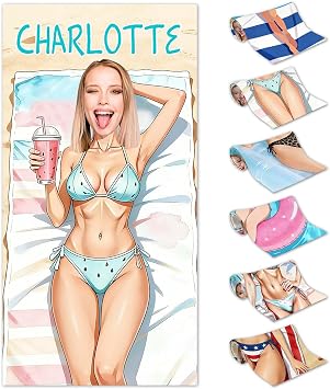 Personalized Beach Towels with Name Face Photo, Custom Funny Muscle Body Microfiber Beach Towel for Adults Men Teen Boys,Customized Quick Dry Swim Bath Pool Travel Beach Towel,Summer