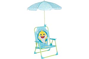 Idea Nuova Baby Shark Kids' Outdoor Chair with Umbrella